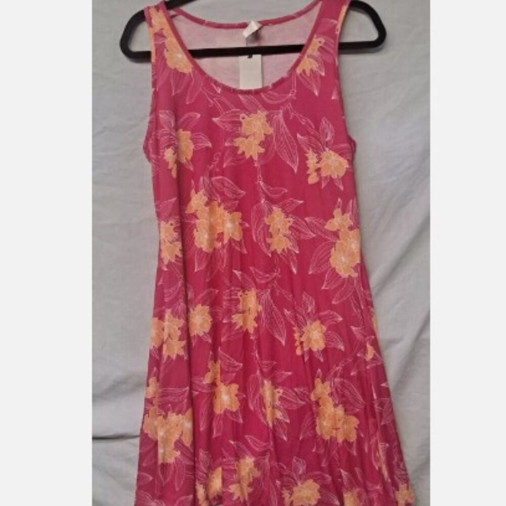 West Loop Tank Dress Women's Pink Floral Print Polyester Blend